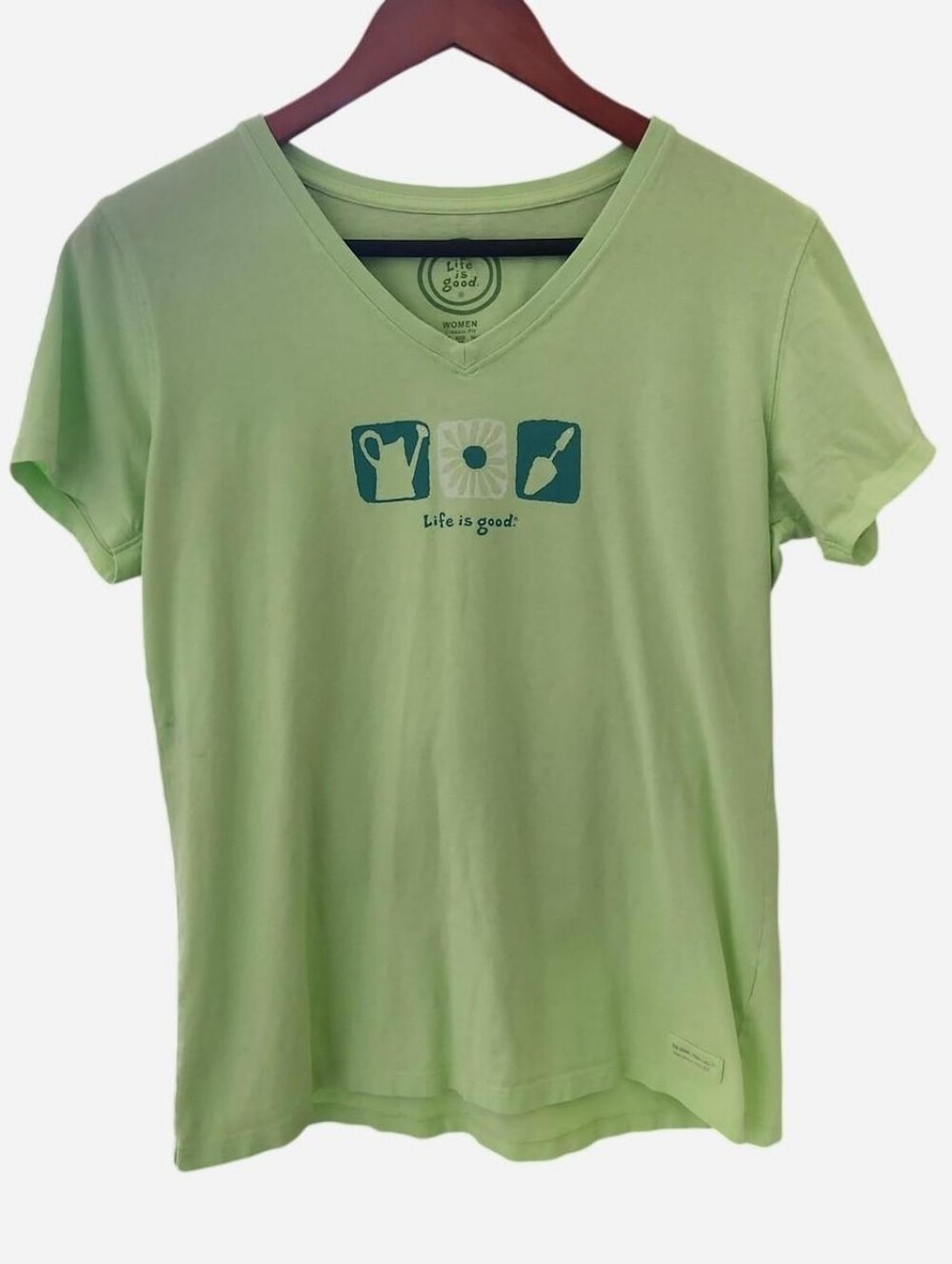 Life Is Good Green Cotton Shirt